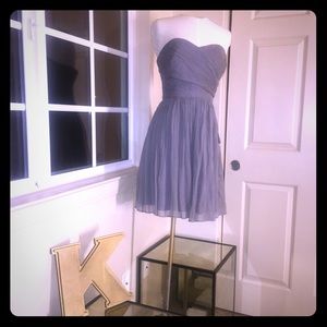 NWT J. Crew Gray Bridal Arabelle Gown 100% Silk Chiffon Bridesmaid Formal Prom